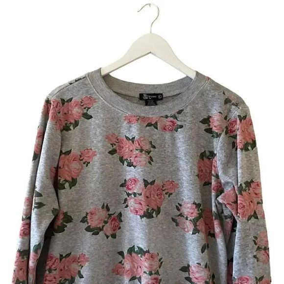 Miss Chievous Gray Pink Roses Chabby Chic Romantic SZ XL #1790 - Picture 3 of 13